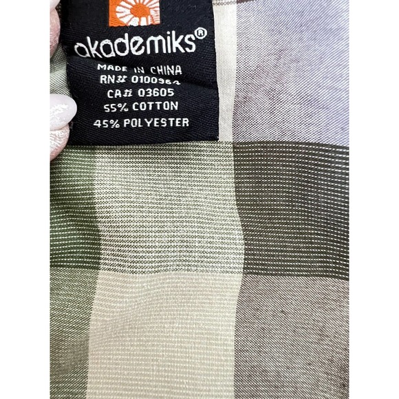 Akademiks Mens Short Sleeve Shirt Size 5XL Green Checked Button Pockets Collar - Picture 5 of 8